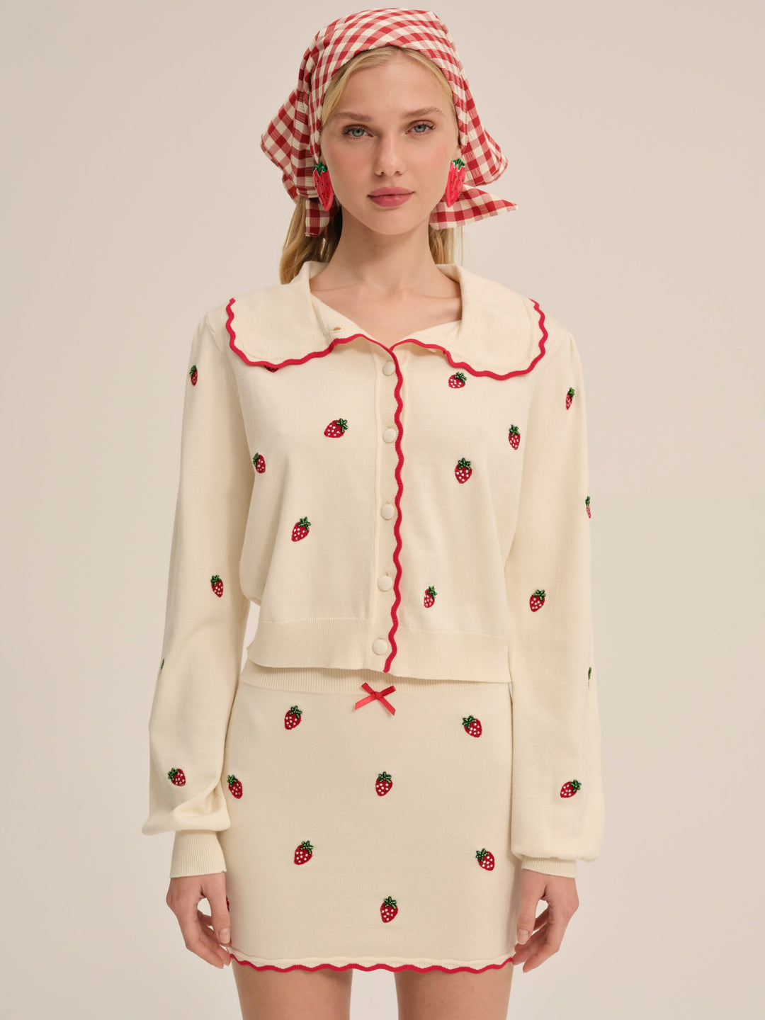 Strawberry Jam Cardigan - Cream | For Love and Lemons