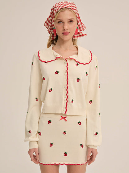 Strawberry Jam Cardigan - Cream | For Love and Lemons