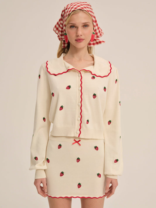 Strawberry Jam Cardigan - Cream | For Love and Lemons