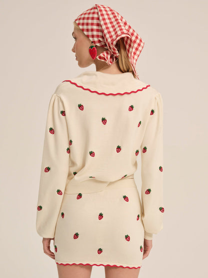 Strawberry Jam Cardigan - Cream | For Love and Lemons