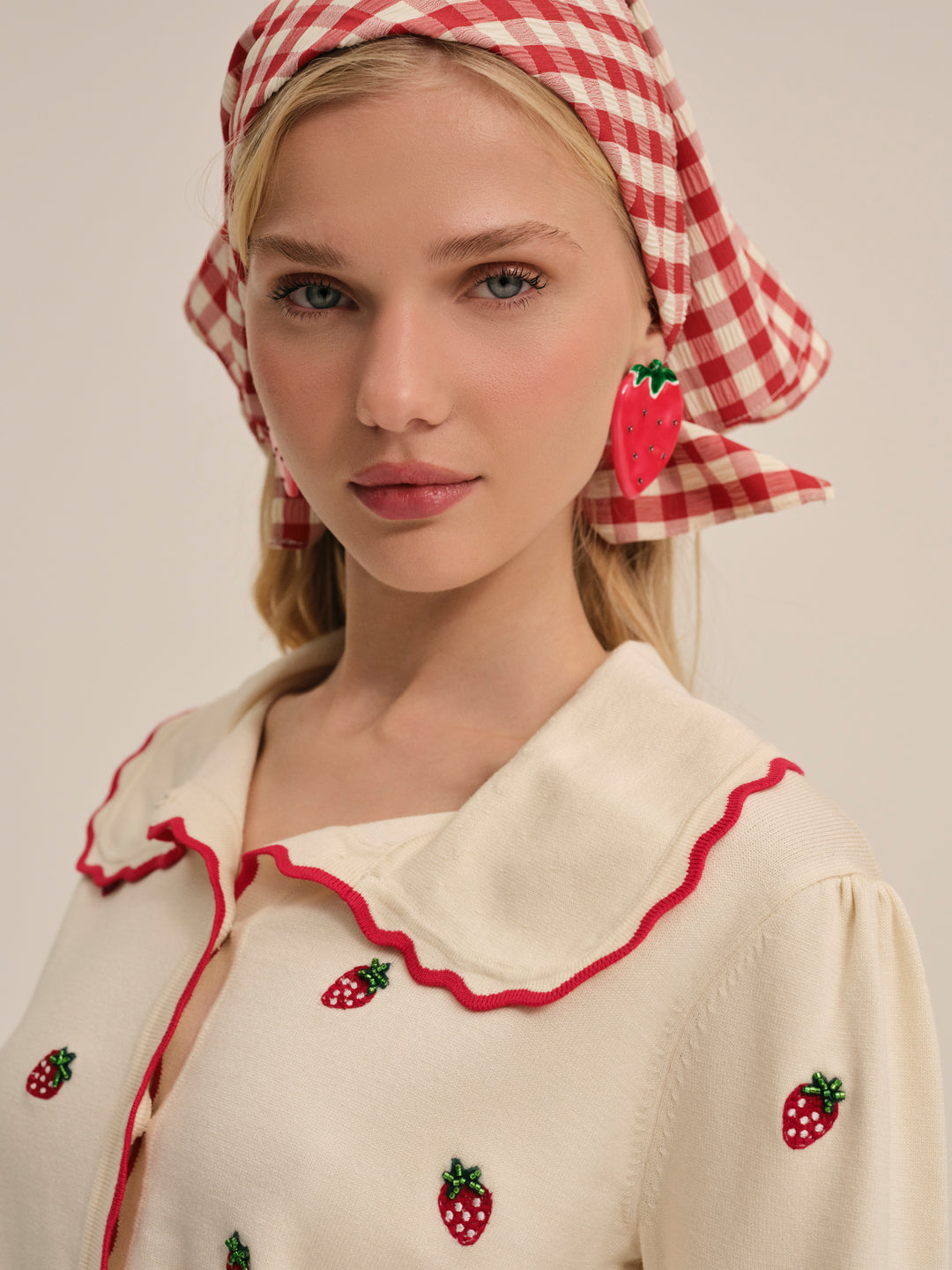 Strawberry Jam Cardigan - Cream | For Love and Lemons
