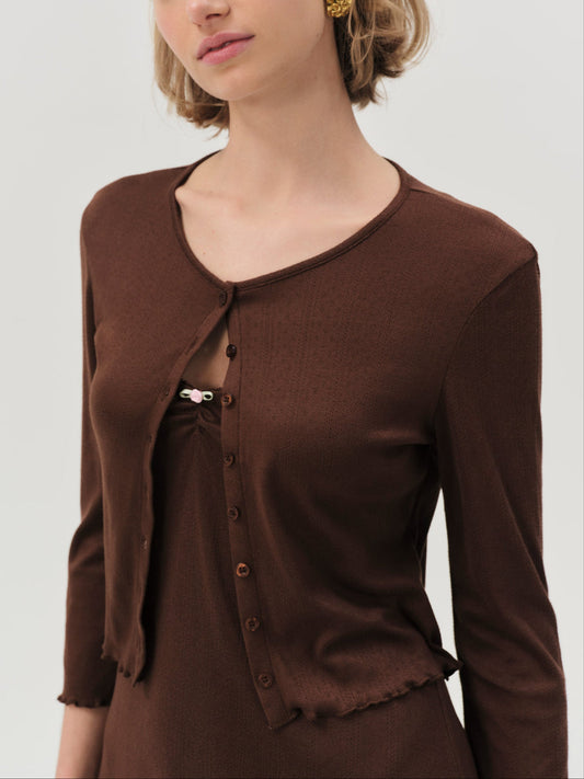 Elliana Cardigan - Chocolate | For Love and Lemons