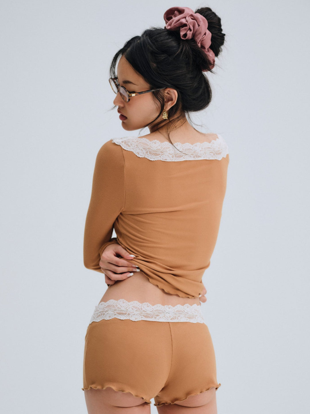 Eisley Ribbed Knit Top - Brown | For Love and Lemons
