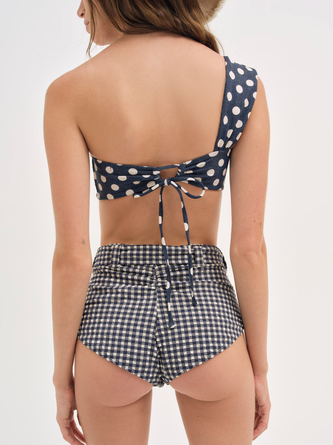Gingham Swim Short - Blue | For Love and Lemons