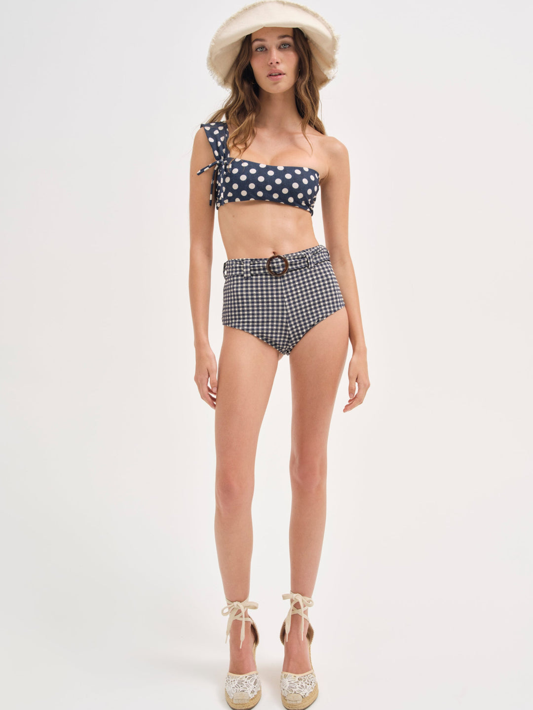 Gingham Swim Short - Blue | For Love and Lemons