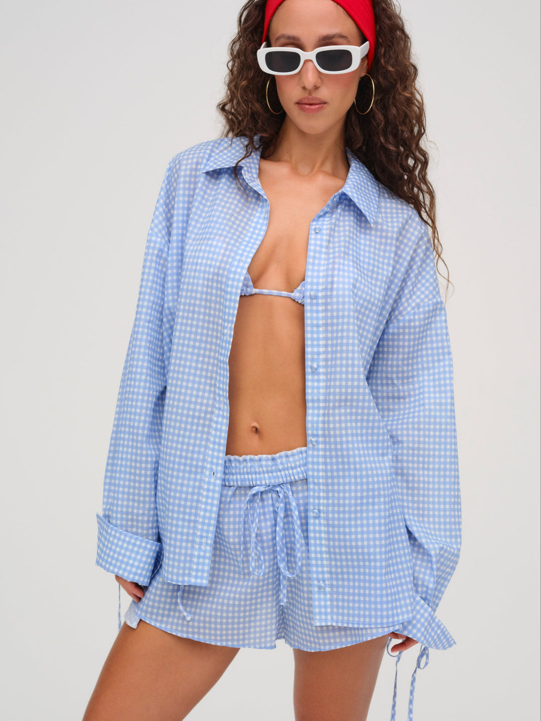 Gingham Button-Down Top - Blue | For Love and Lemons