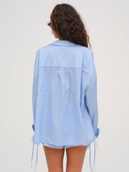 Gingham Button-Down Top - Blue | For Love and Lemons