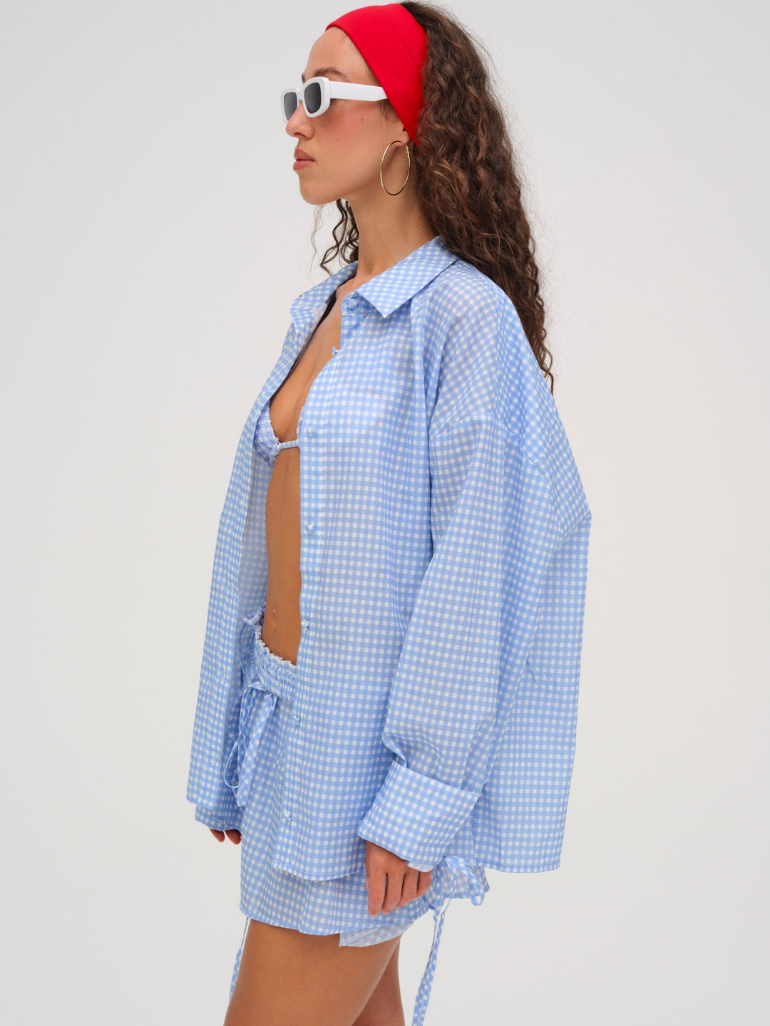 Gingham Button-Down Top - Blue | For Love and Lemons