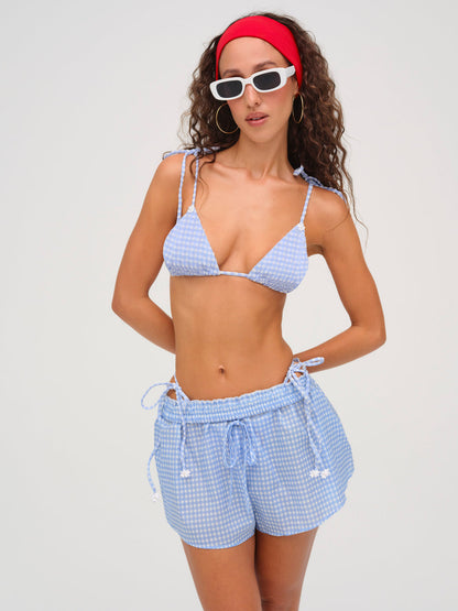 Gingham Shorts - Blue | For Love and Lemons
