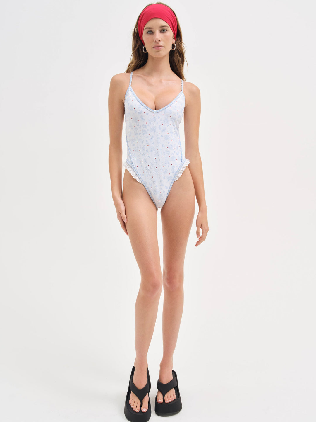 Strappy One Piece Swimsuit - Blue | For Love and Lemons