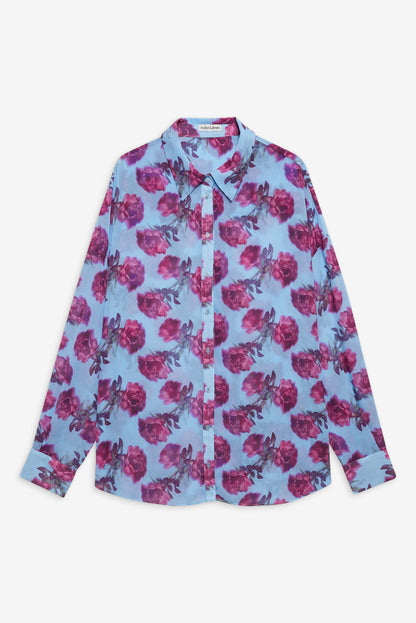 Floral Stems Button-Down Top - Blue | For Love and Lemons