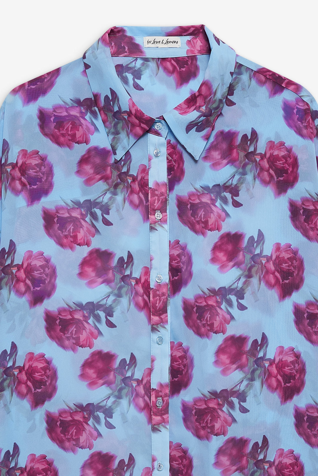 Floral Stems Button-Down Top - Blue | For Love and Lemons