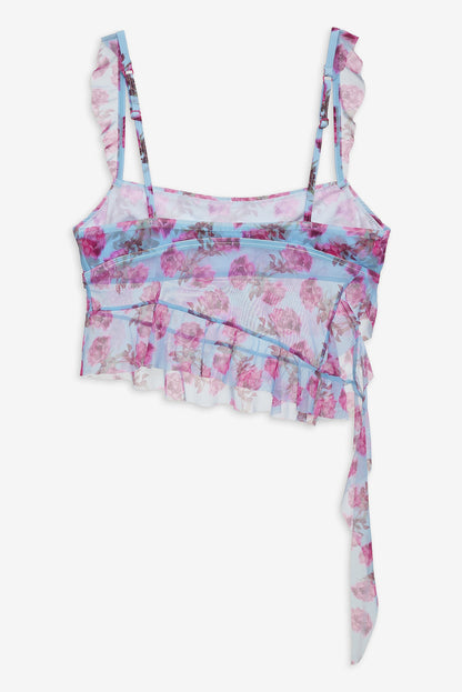 Floral Stems Ruffle Tankini - Blue | For Love and Lemons