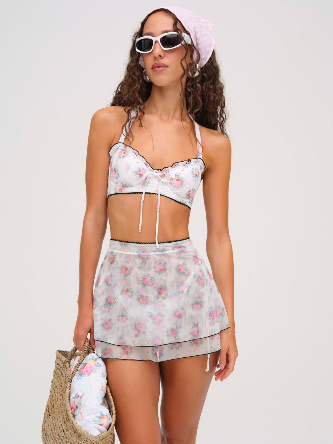Cordelia Mesh Skirt - White | For Love and Lemons