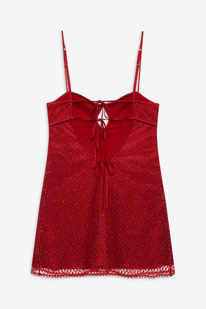 Glitter Slip Dress - Red | For Love and Lemons