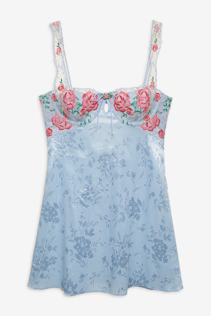 Vintage Rose Eyelet Slip - Blue | For Love and Lemons