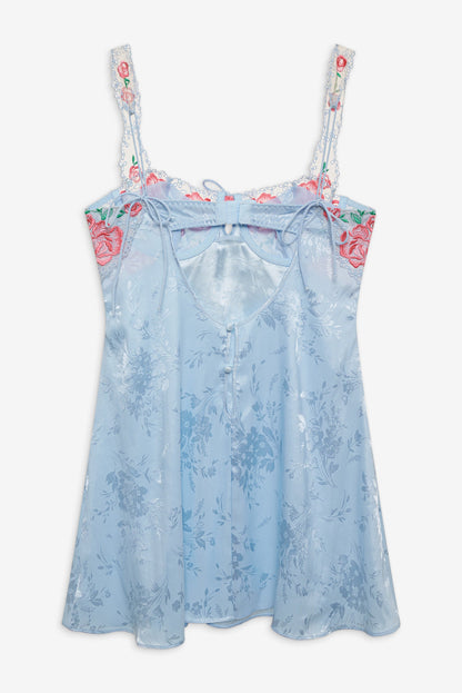 Vintage Rose Eyelet Slip - Blue | For Love and Lemons