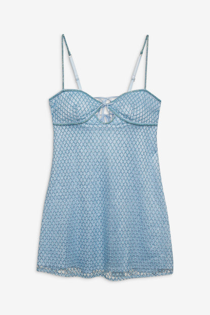 Glitter Slip Dress - Blue | For Love and Lemons