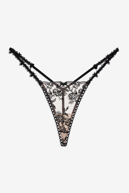 Sonia G String Panty - Black | For Love and Lemons