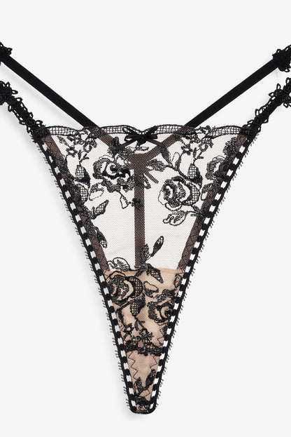 Sonia G String Panty - Black | For Love and Lemons