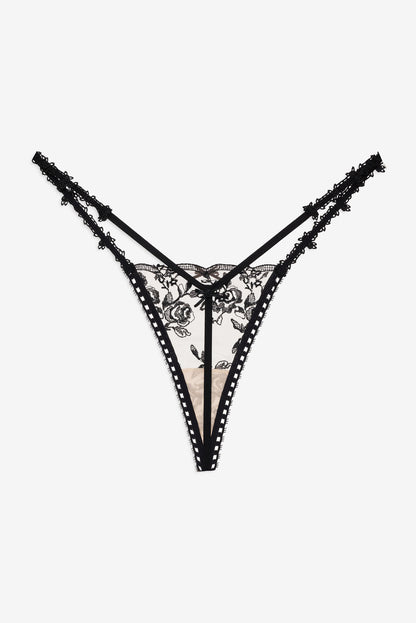 Sonia G String Panty - Black | For Love and Lemons
