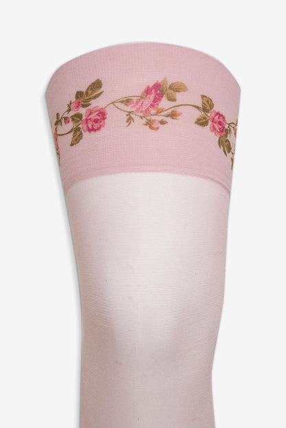Rose Vine Thigh-High Socks - Pink | For Love and Lemons