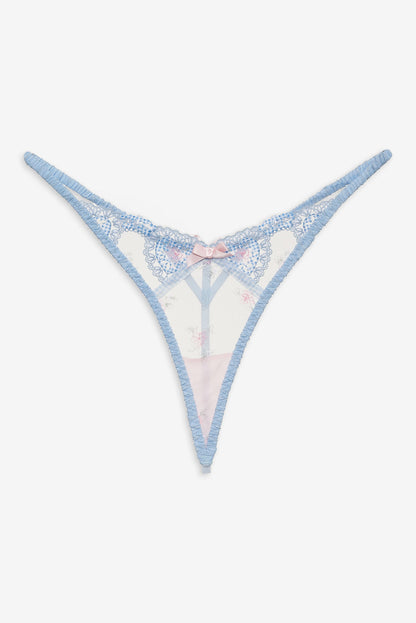 Dainty Doily Thong Panty - Blue | For Love and Lemons