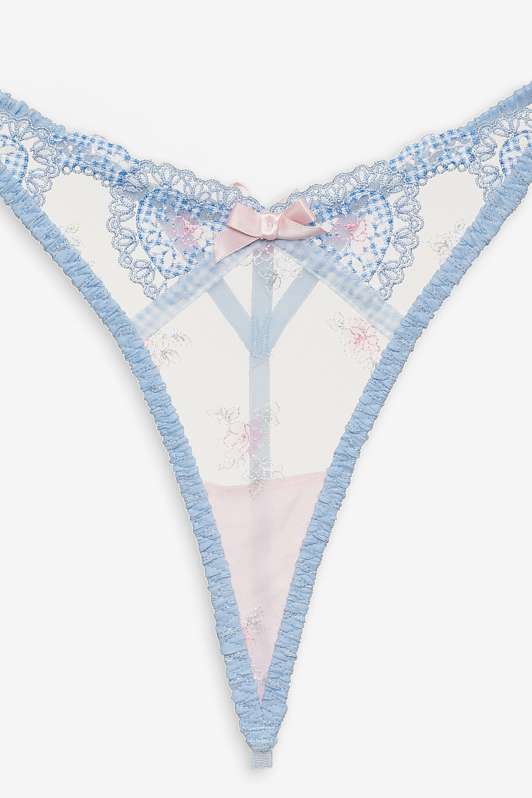 Dainty Doily Thong Panty - Blue | For Love and Lemons