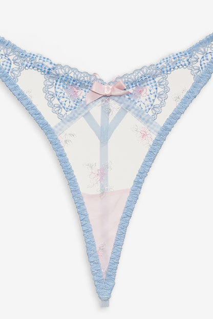Dainty Doily Thong Panty - Blue | For Love and Lemons
