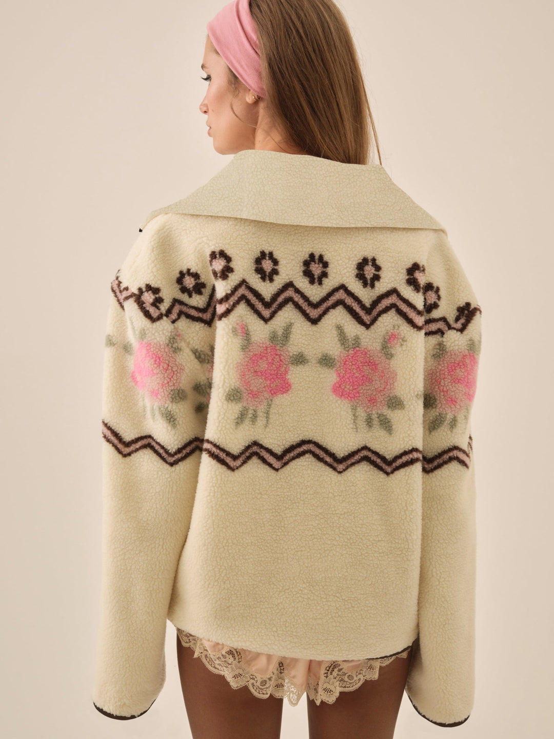 Posey Sherpa Pullover - White | For Love and Lemons