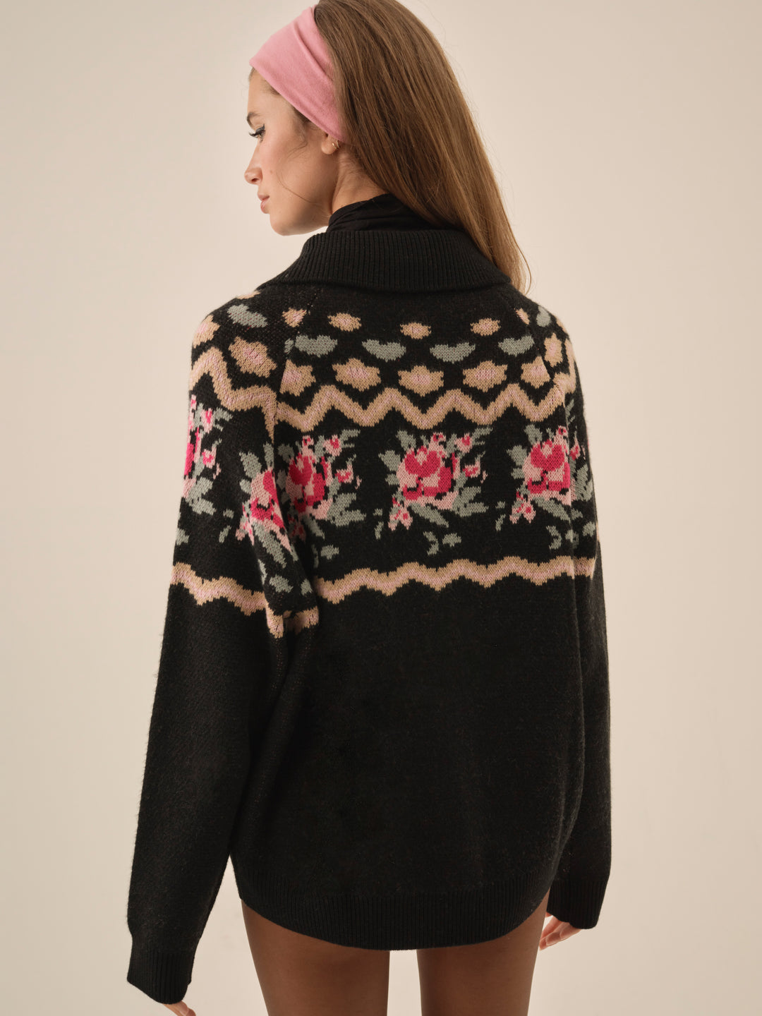 Ski Lodge Zip-Up Sweater - Black | For Love and Lemons