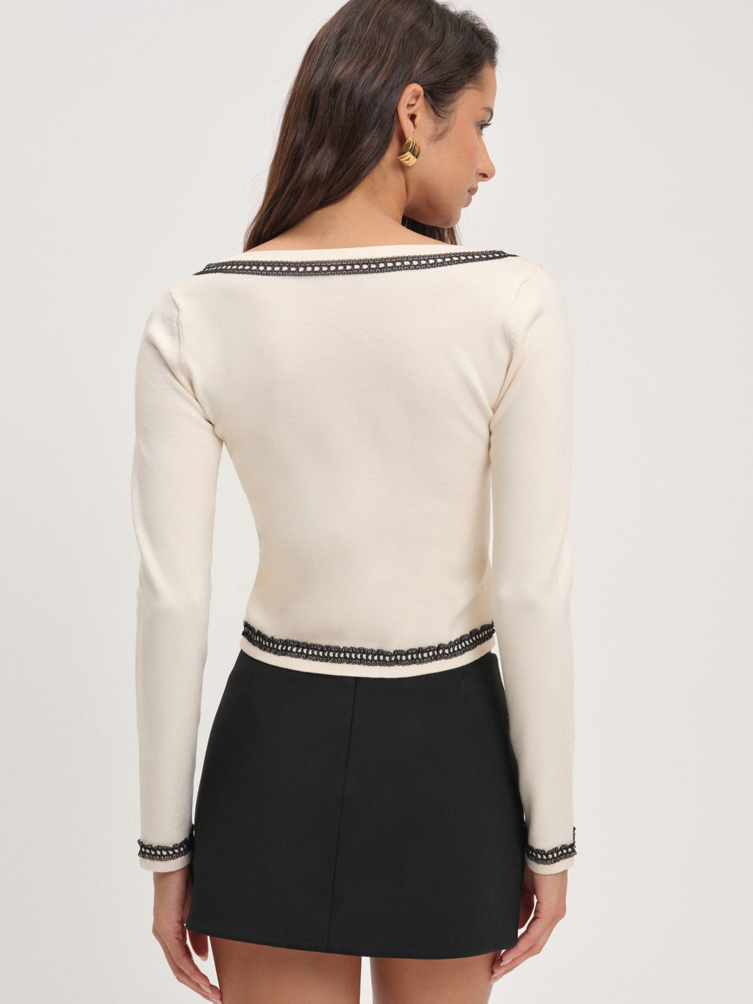 Greta Long Sleeve Knit Top - Cream | For Love and Lemons