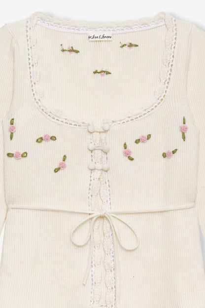 Pheobe Knit Top - Cream | For Love and Lemons