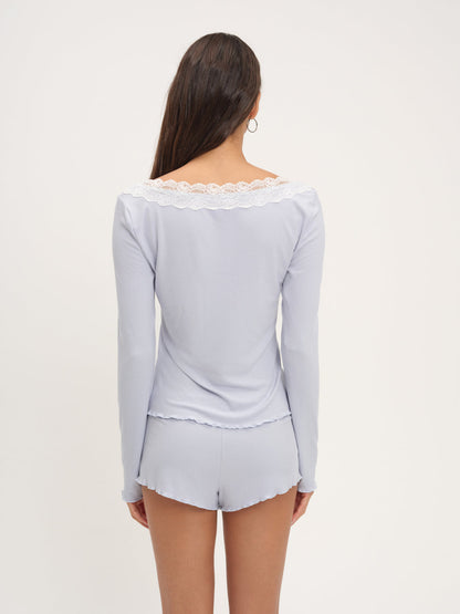 Eisley Knit Top - Blue | For Love and Lemons