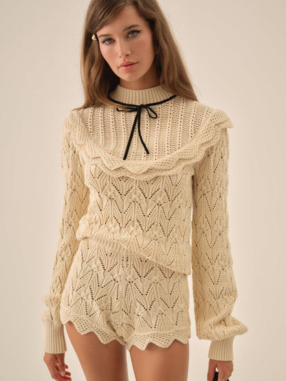 Lelia Knit Short - Cream | For Love and Lemons
