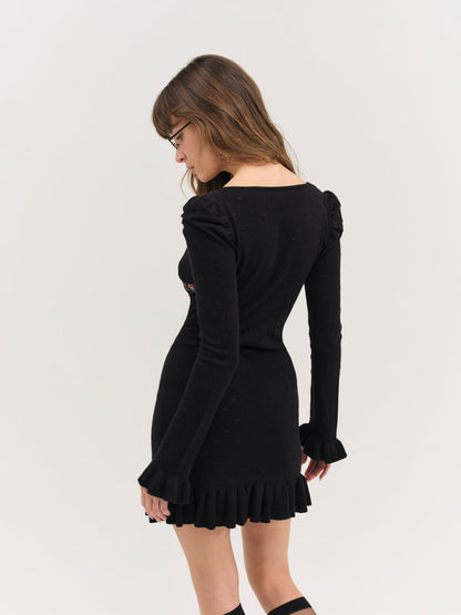 Naomi Knit Mini Dress - Black | For Love and Lemons