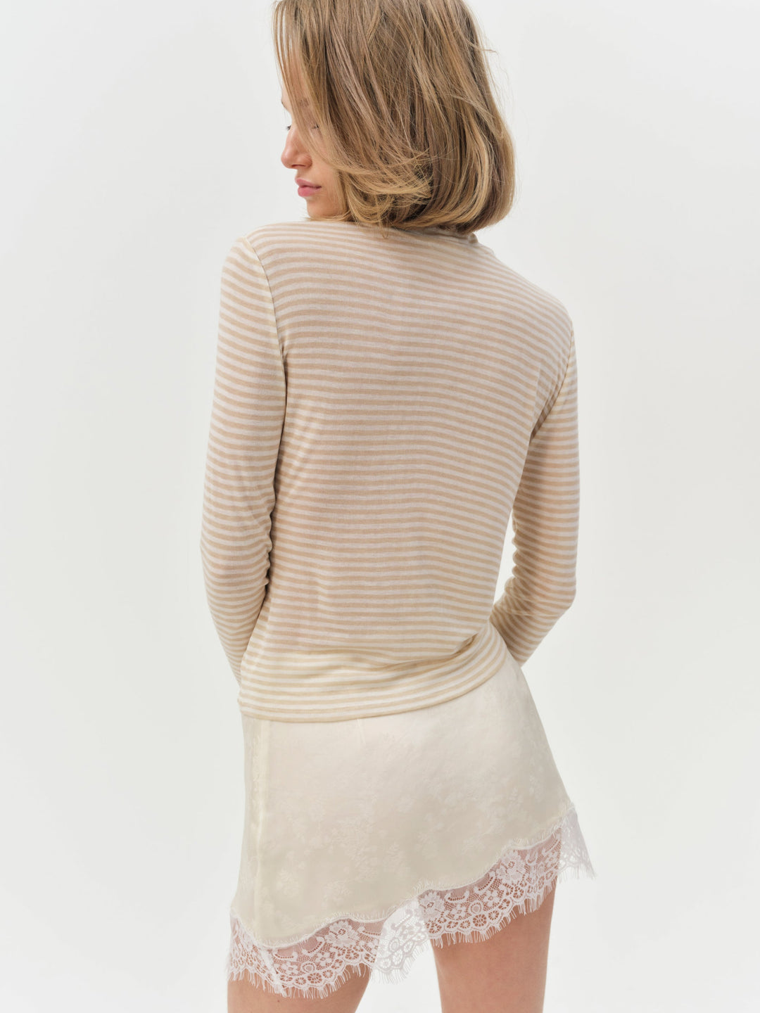 Athena Turtle Neck Top - Cream | For Love and Lemons