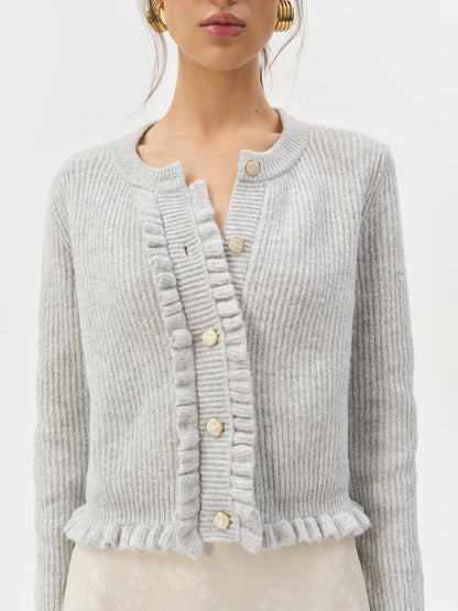 Mia Soft Knit Cardigan - Grey | For Love and Lemons