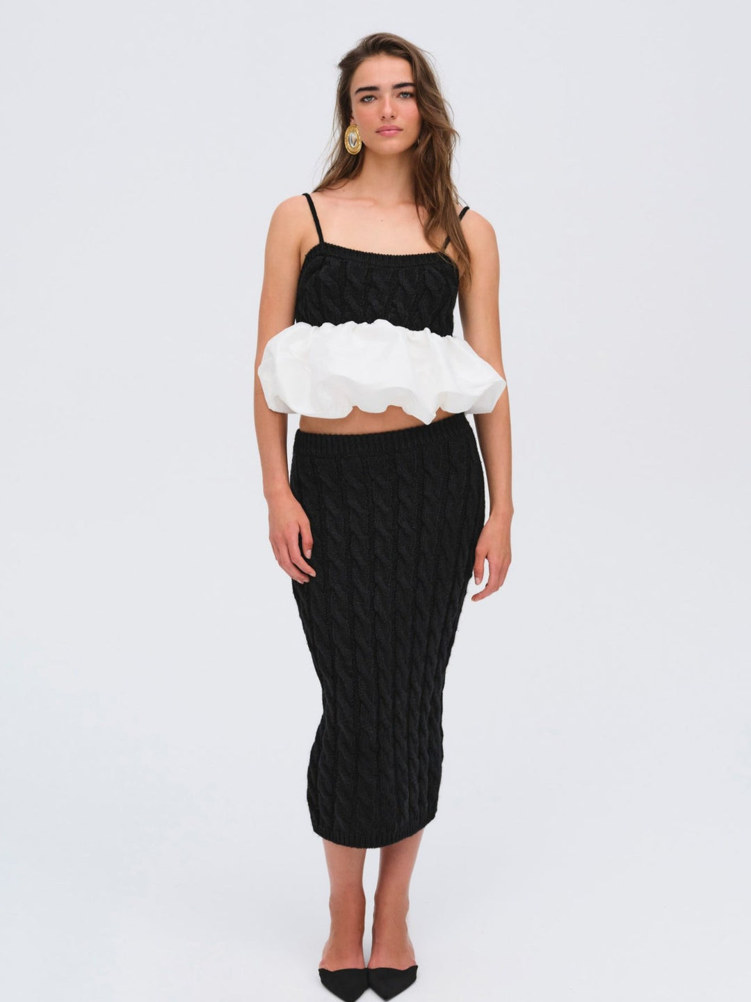 Lise Knit Midi Skirt - Black | For Love and Lemons