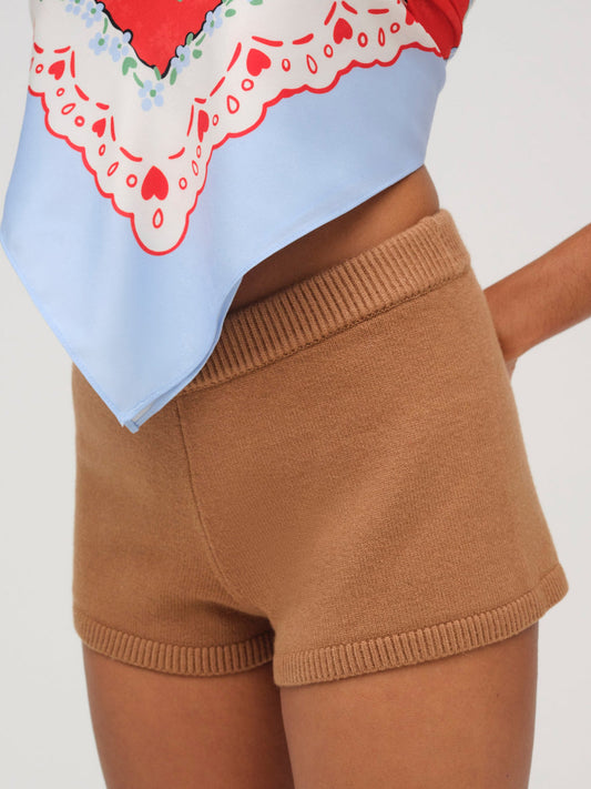Ellie Knit Short - CAMEL | For Love and Lemons