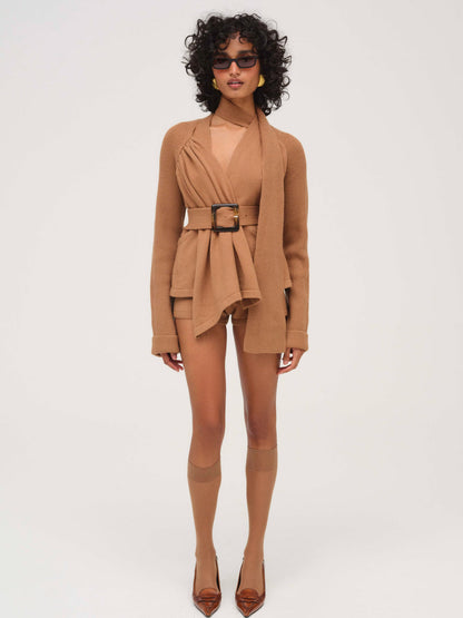 Ellie Knit Short - CAMEL | For Love and Lemons