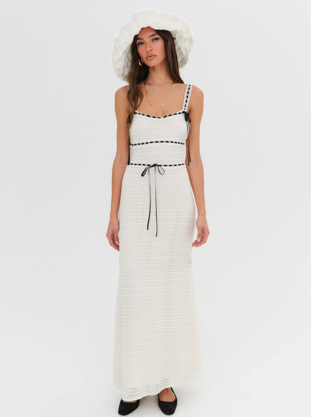Mayfair Crochet Maxi Dress - White | For Love and Lemons