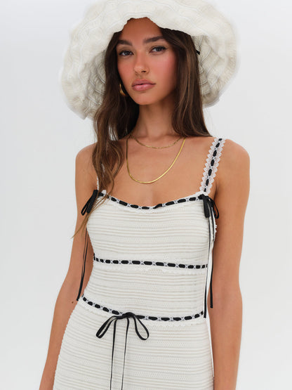 Mayfair Crochet Maxi Dress - White | For Love and Lemons