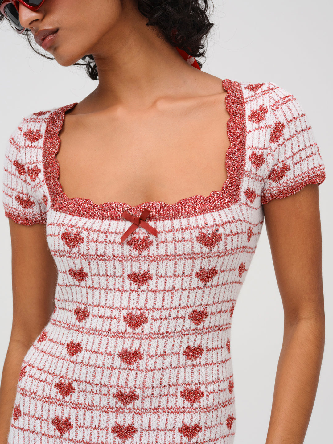Candy Heart Knit Mini Dress - Cream | For Love and Lemons