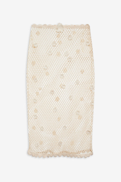 Betty Bouquet Knit Midi Skirt - Cream | For Love and Lemons