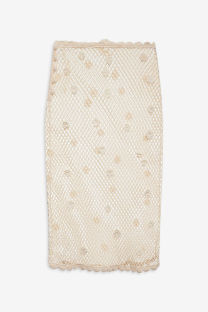 Betty Bouquet Knit Midi Skirt - Cream | For Love and Lemons