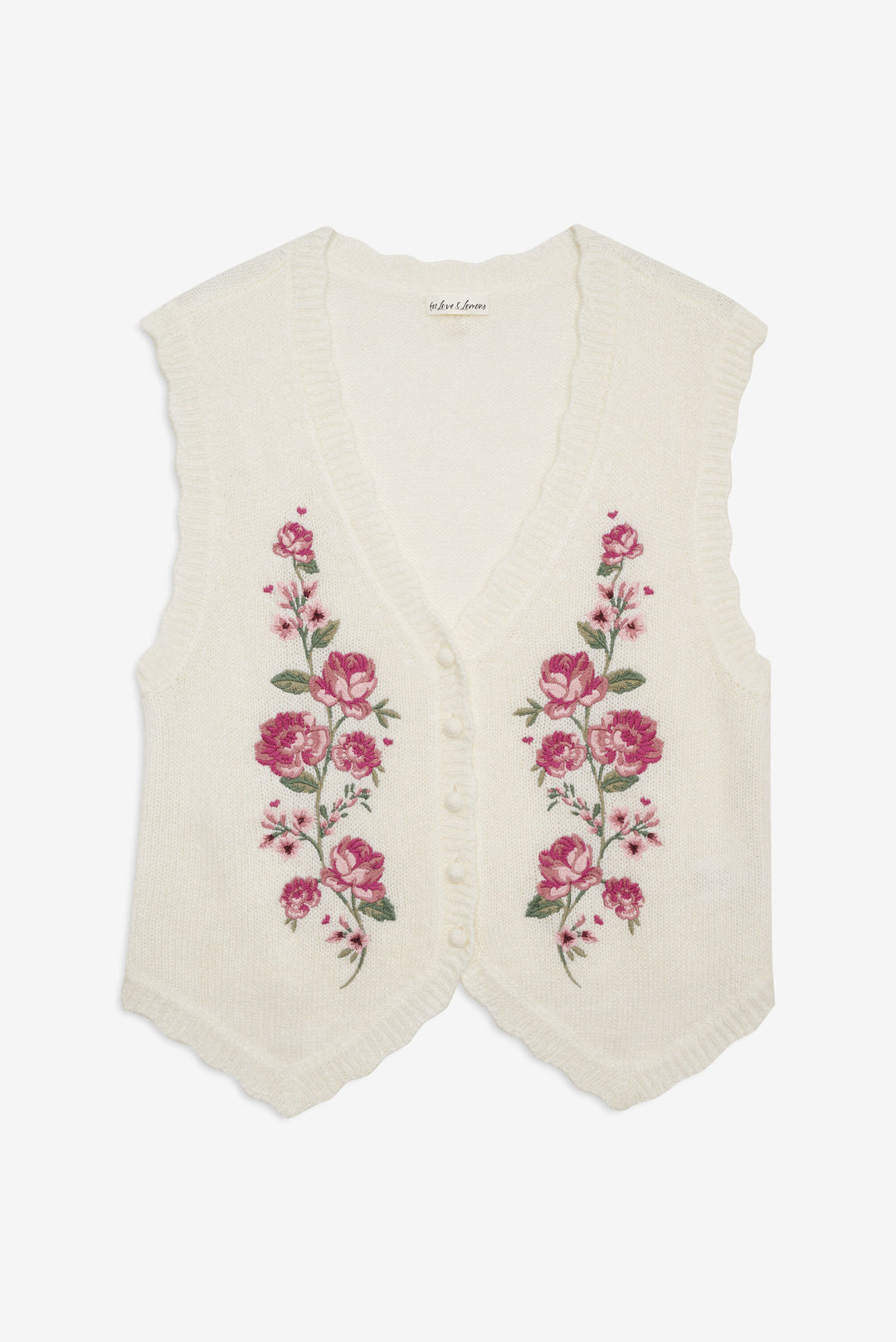 Molly Embroidered Sweater Vest - Cream | For Love and Lemons