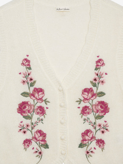 Molly Embroidered Sweater Vest - Cream | For Love and Lemons