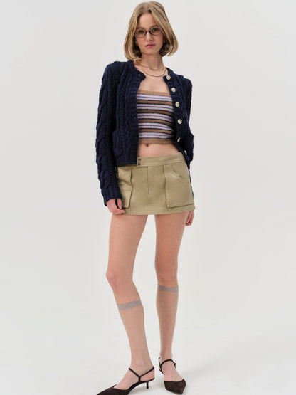 Emily Cable Knit Cardigan - Navy | For Love and Lemons