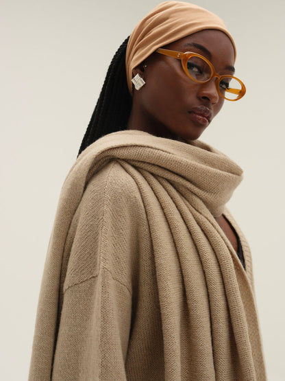 Solana Cardigan with Scarf - Tan | For Love and Lemons